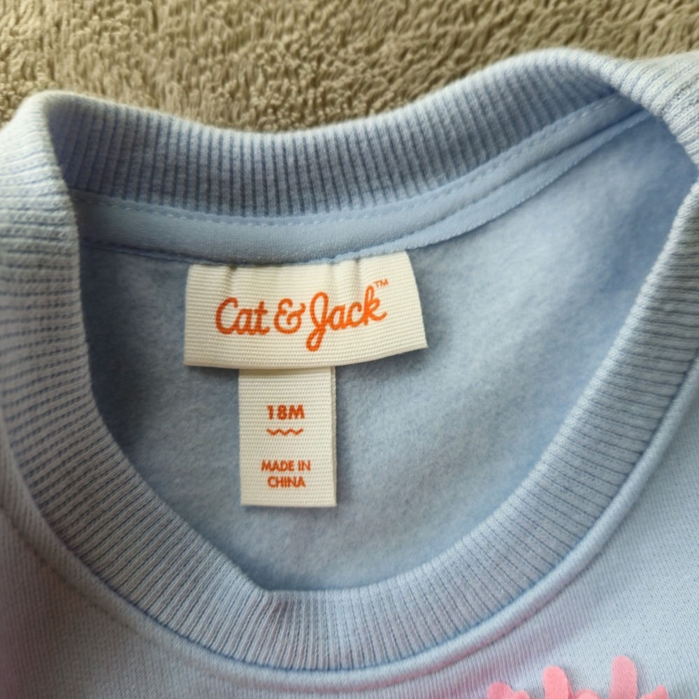 New! Cat & Jack Tutu Dress Blue Pink Heart Accent Long Sleeve 18M Girls - Picture 3 of 6